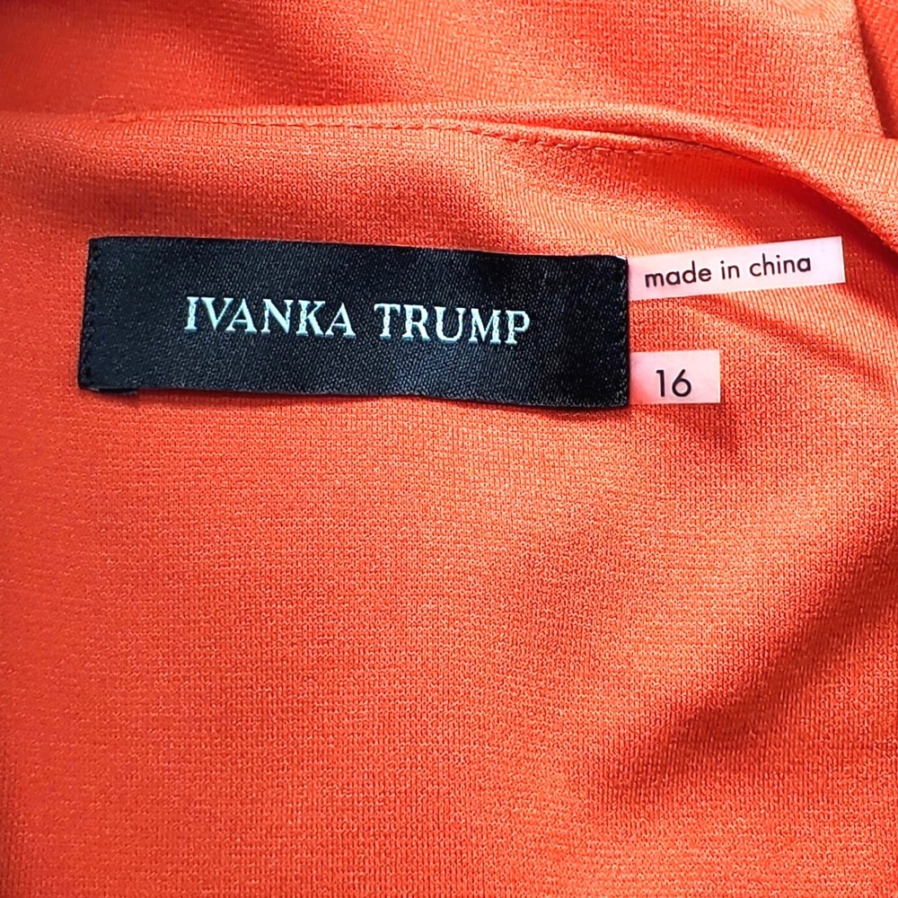 Ivanka Trump Size 16 Orange Starburst Sleeveless Sheath Dress NWT - Picture 4 of 12